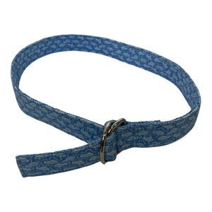 Vineyard Vines Women's Ring Belt Cotton Blue Fish Adjustable Preppy‎ Size M